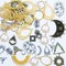 100g Metal Chandelier Charms for Jewelry Making, Bulk Silver & Gold Charms forEarring Necklace Jewelry Making and Findings (Linker Silver & Gold)